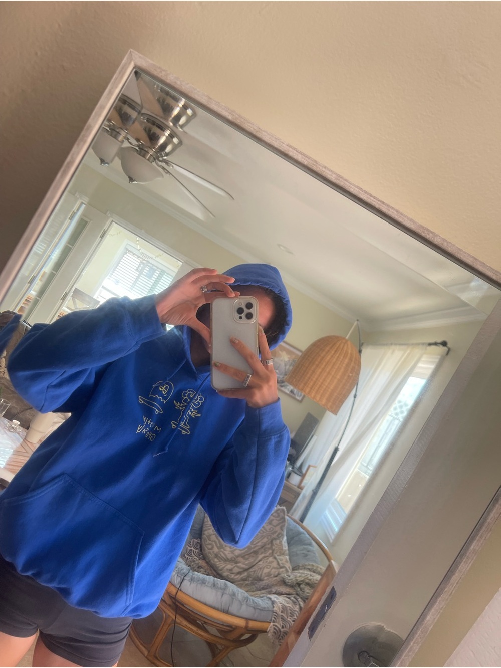 LONELY GHOST Royal Blue Graphic Pullover Hoodie